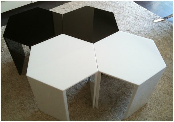 table basse modulable acrylique