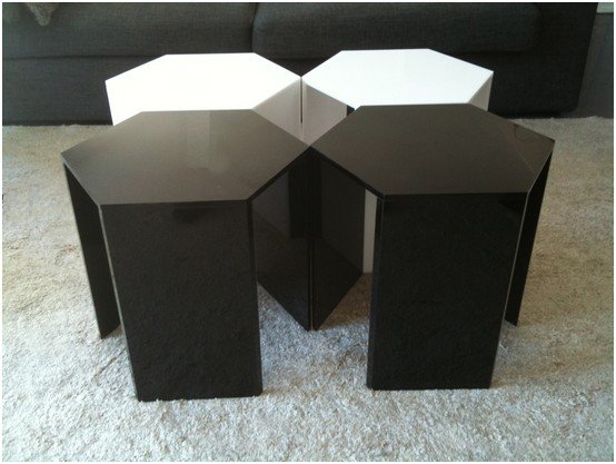 table basse modulable acrylique