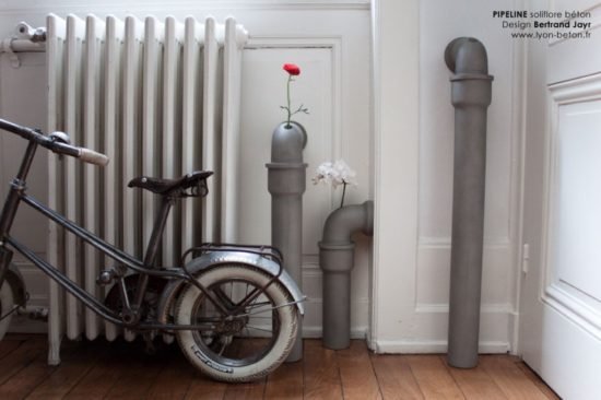 Le soliflore en béton Pipeline de Lyon Beton