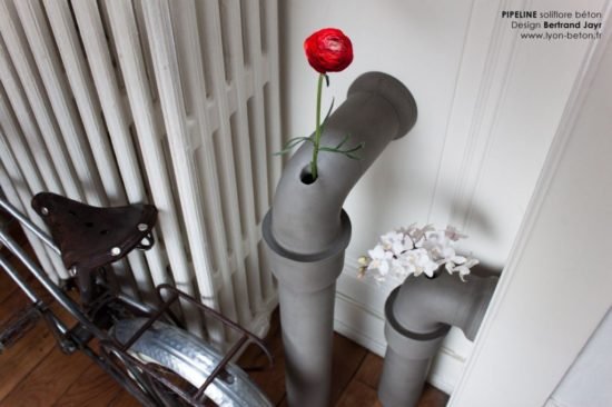 Le soliflore en béton Pipeline de Lyon Beton