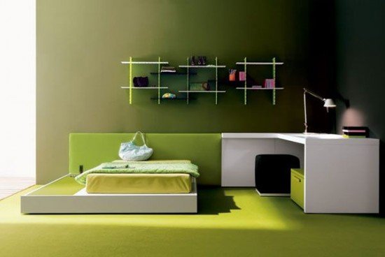 idee decor chambre enfant vert