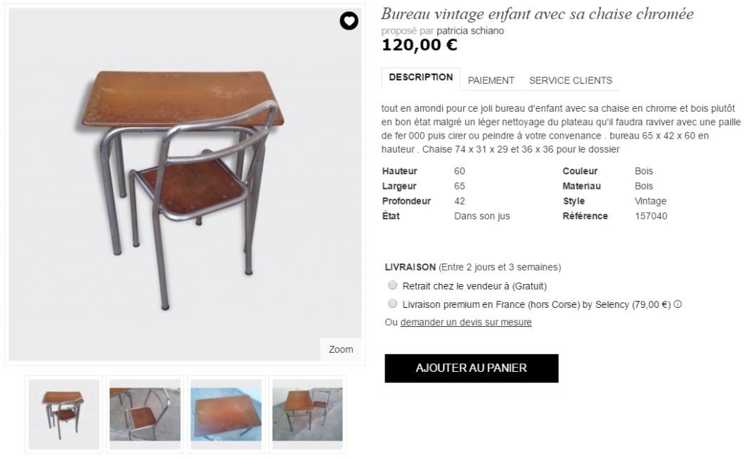 Avis Selency brocante lab boutique de mobilier et décoration d'occasion