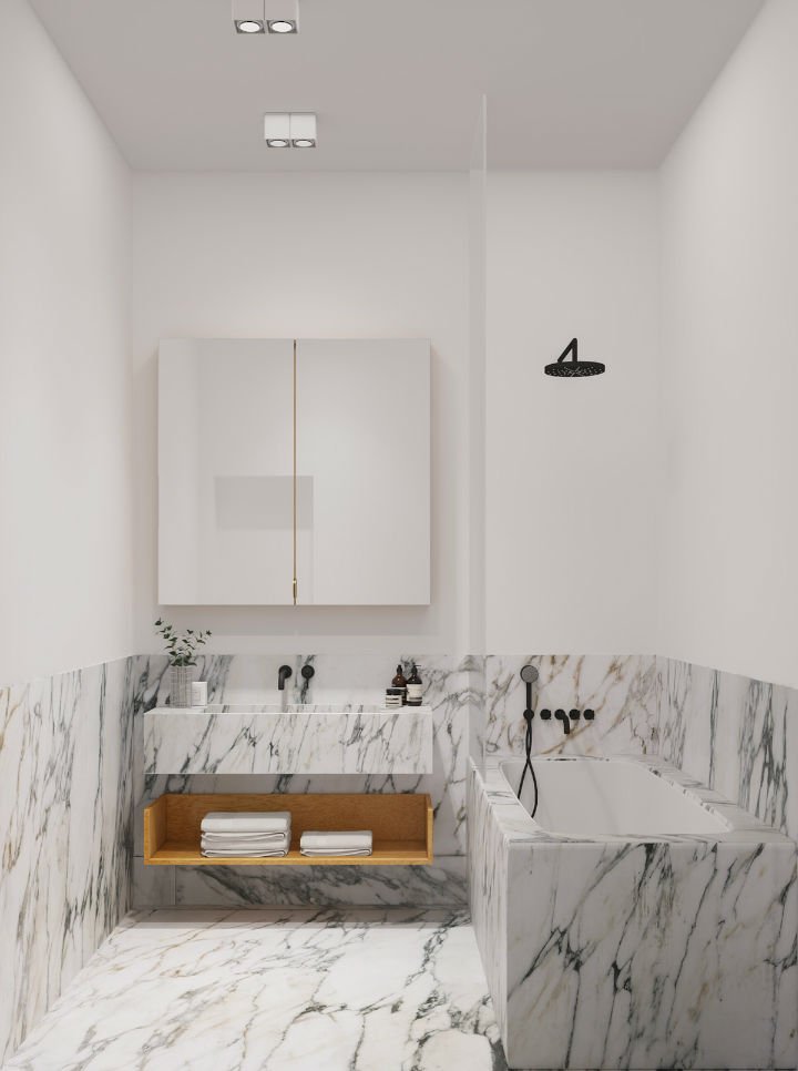 Harry Nuriev a imaginé une salle de bain tout en marbre Harry Nuriev a imaginé une salle de bain tout en marbre