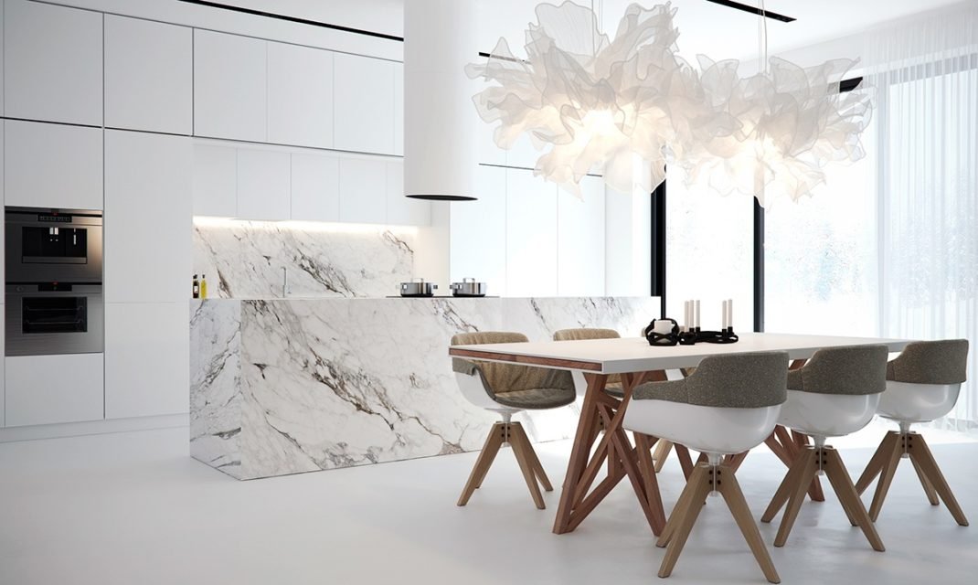 Idées déco pour une cuisine minimaliste le marbre Idées déco pour une cuisine minimaliste le marbre