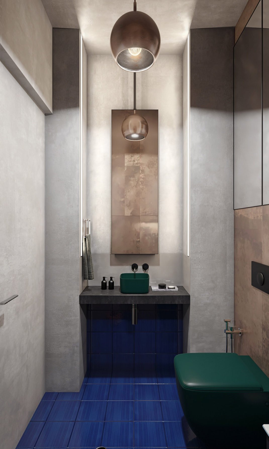 Décoration industrielle aux accents marocains également dans la chambre