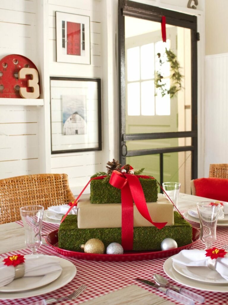 Centres de table de Noël : les cadeaux