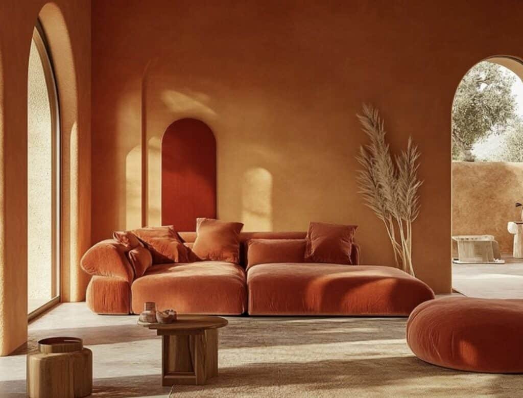 Le salon méditerranéen terracotta