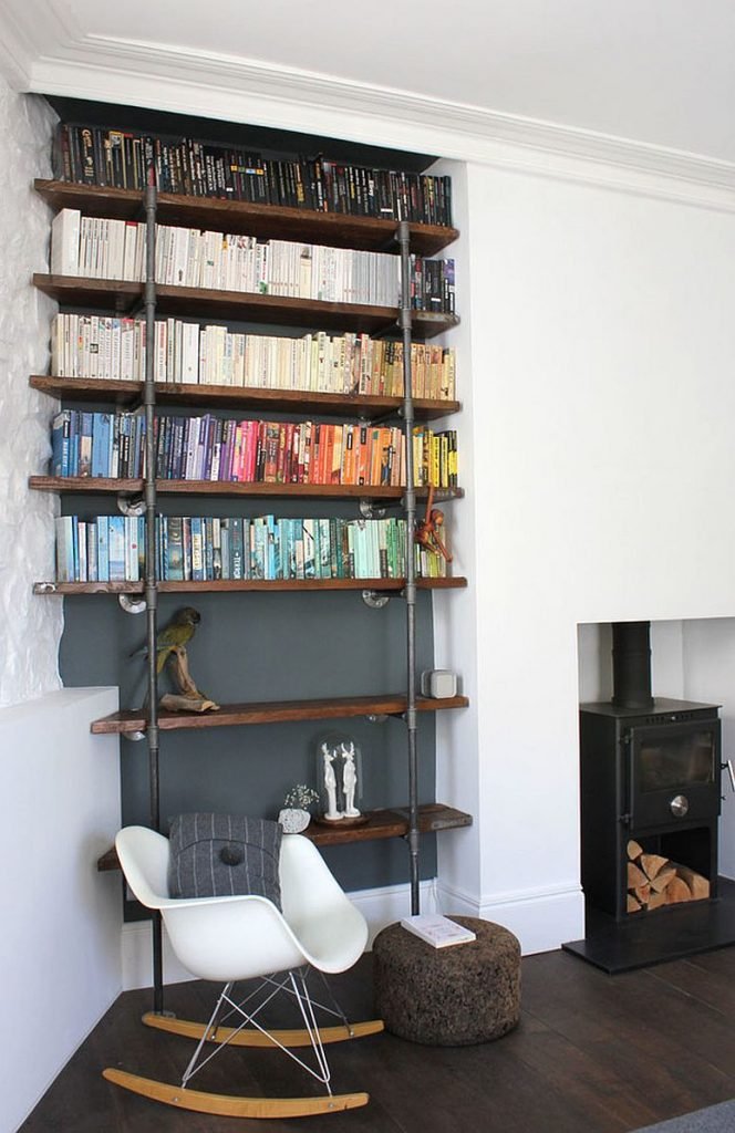 Décors de salons chics étagères bois et métal 2 Décors de salons chics étagères bois et métal 2