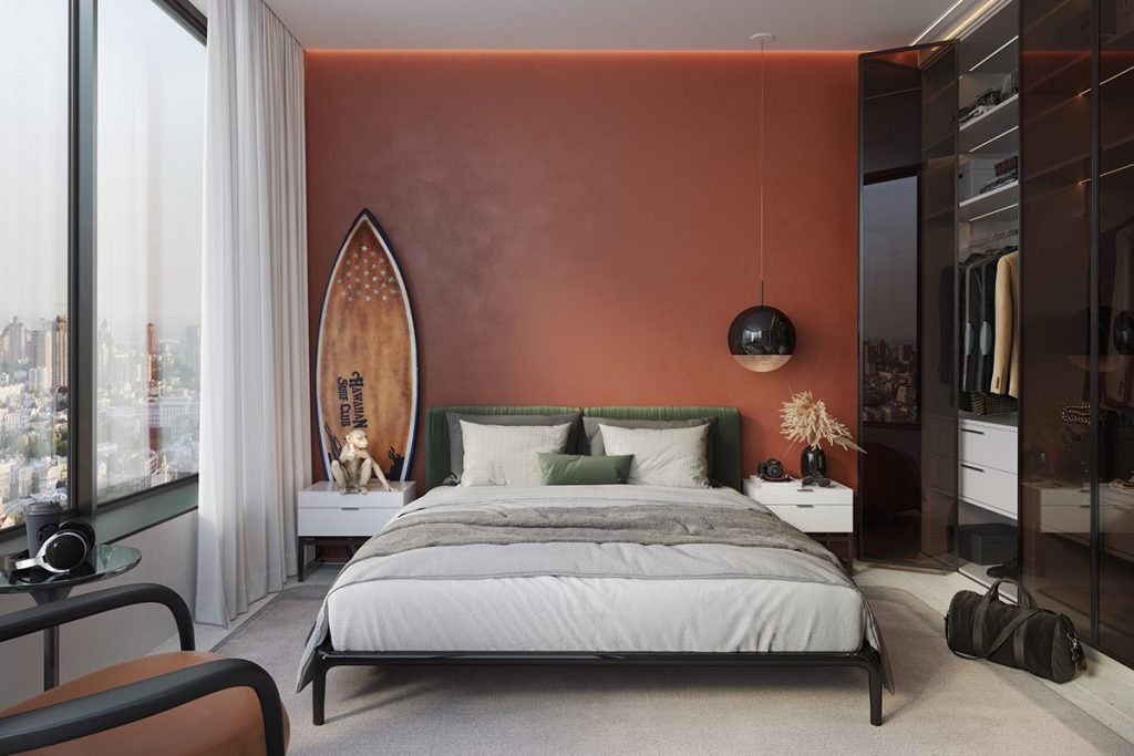 Spotless Agency utilise la même palette de couleur pour la chambre d'amis 