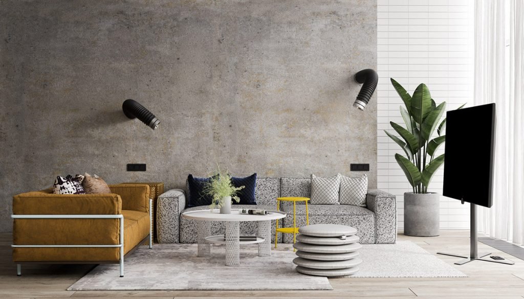 Une maison de style industriel avec une torsion colorée 1 Une maison de style industriel avec une torsion colorée 1