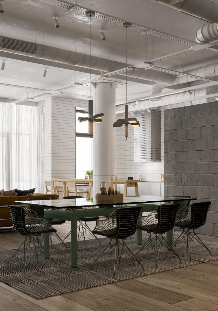 Une maison de style industriel avec une torsion colorée 3 Une maison de style industriel avec une torsion colorée 3
