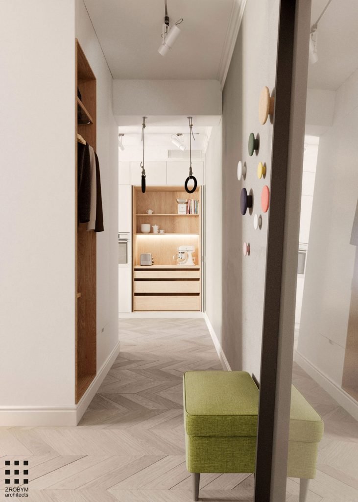 Une maison monochrome couloir et chambre  