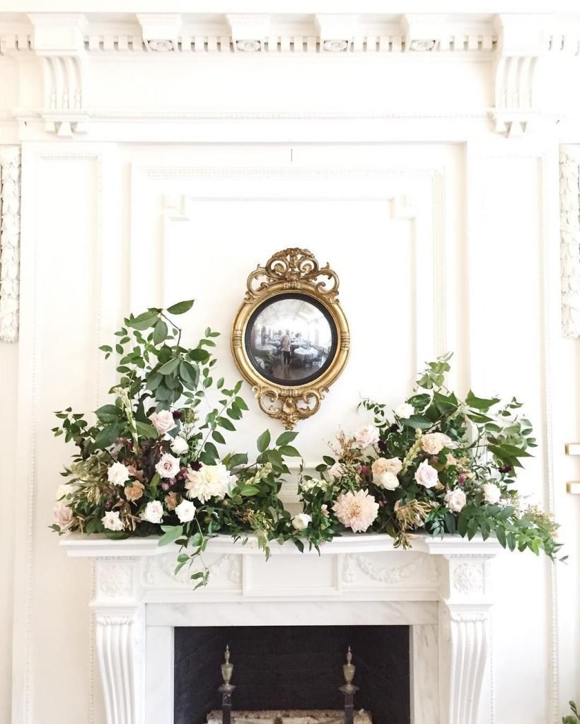 Tendances déco automne 2019 des feuillages sur la cheminée
