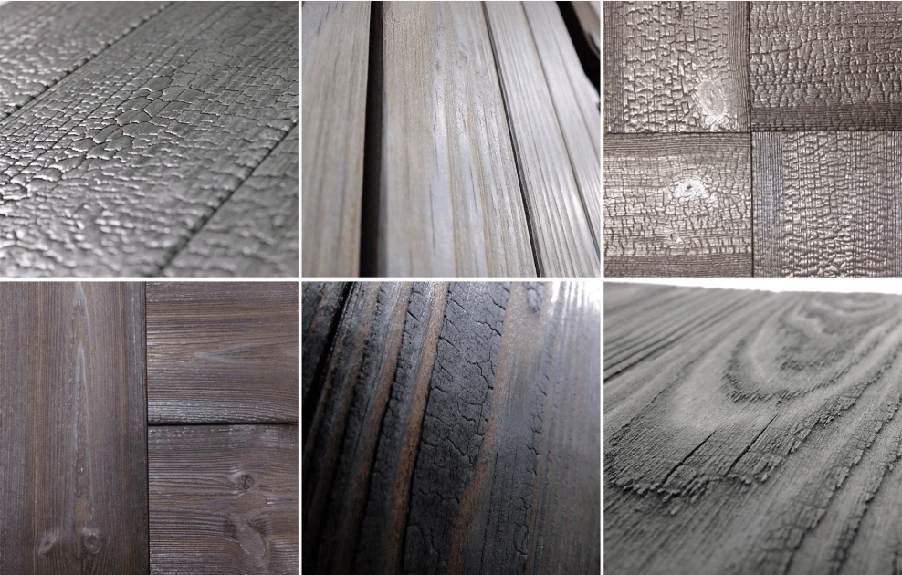 Le bois brûlé met en valeur la beauté naturelle du bois