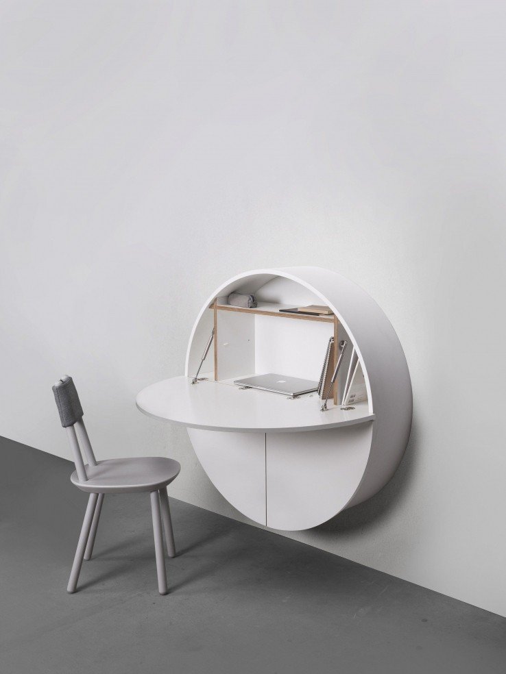 Bureau mural multifonctionnel pliable et convertible