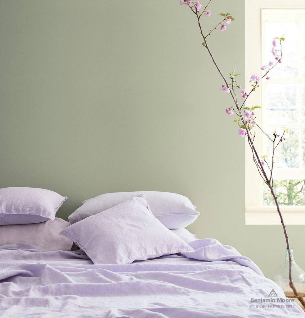 Le vert associé au style de la chambre à coucher 1