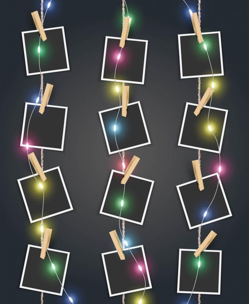 Pinces à linge et lumières de fée