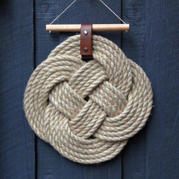 Rideaux avec de la corde de chanvre Rideaux avec de la corde de chanvre