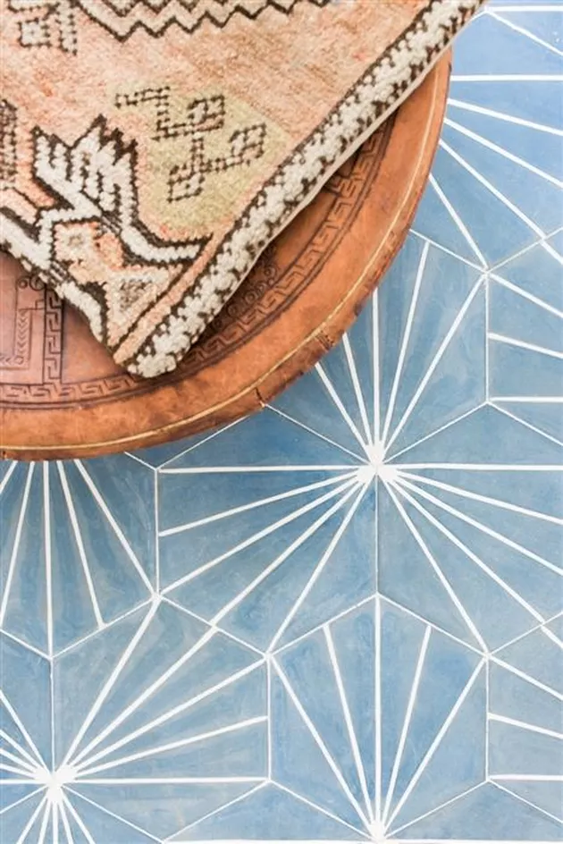 Des carreaux de ciment étoile bleue