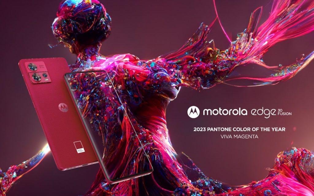 Motorola edge 30 fusion dans la couleur Pantone de l'année 2023