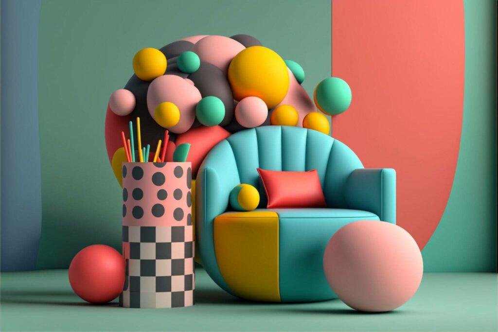 Le style Memphis est réapparu dans le design d'intérieur moderne