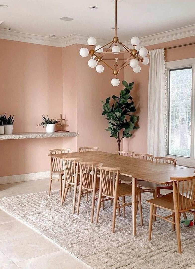Pièces orientées à l'ouest essayez le rose blush