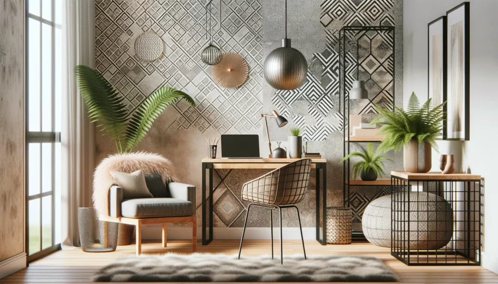 Jouez avec les textures pour la décoration de votre bureau