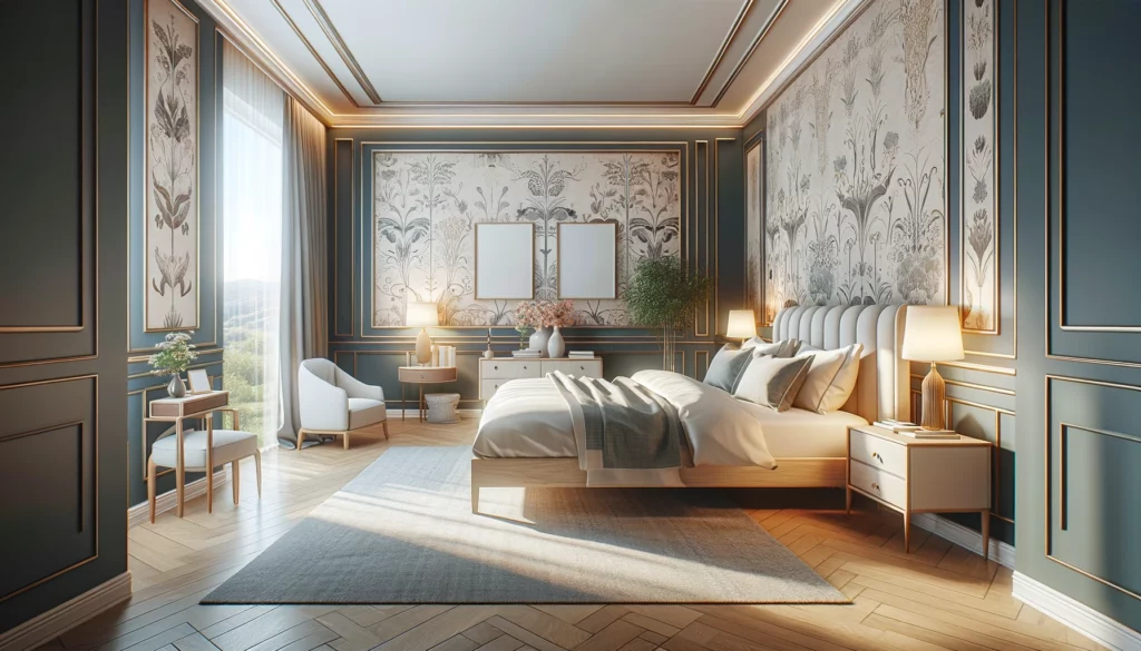 Papier peint pour une chambre à lit double