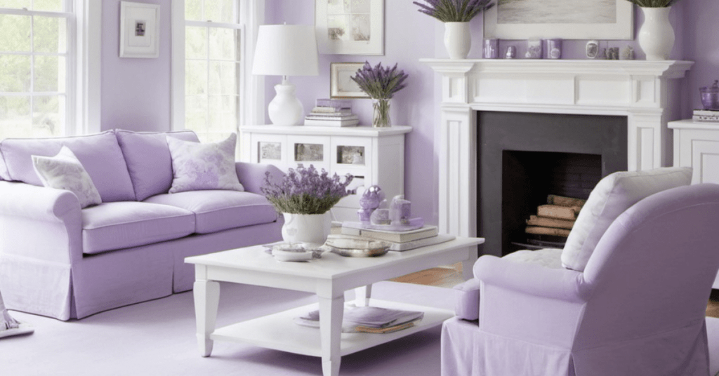 Des combinaisons de couleurs lavande apaisante et blanc croquant