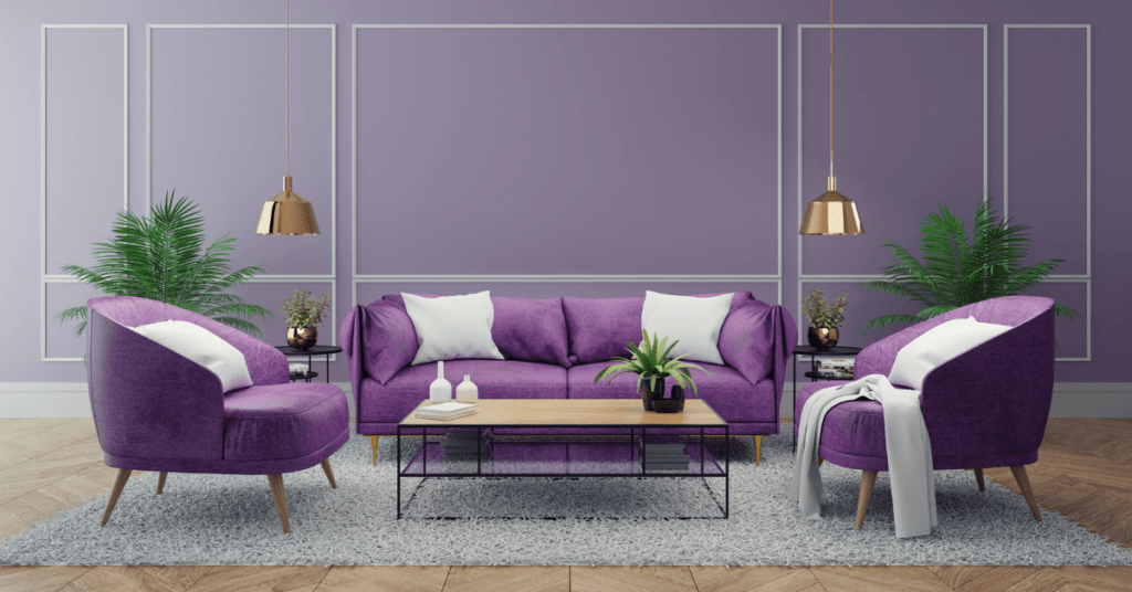 Des combinaisons de couleurs violets et argentés