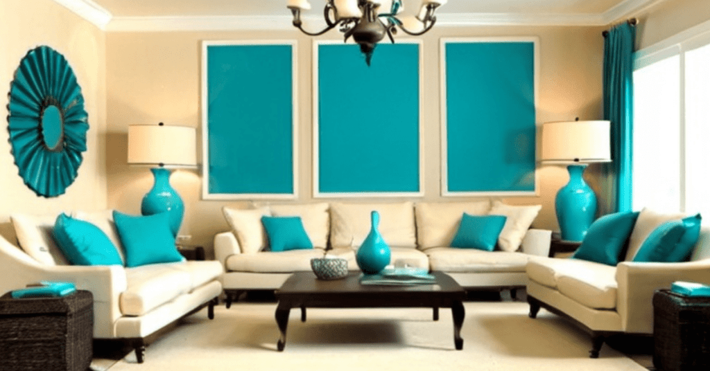 Turquoise fraîche et crème pour une ambiance côtière