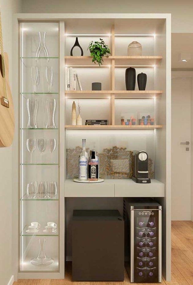 Verticaliser les décorations pour le coin café si nécessaire avec des étagères