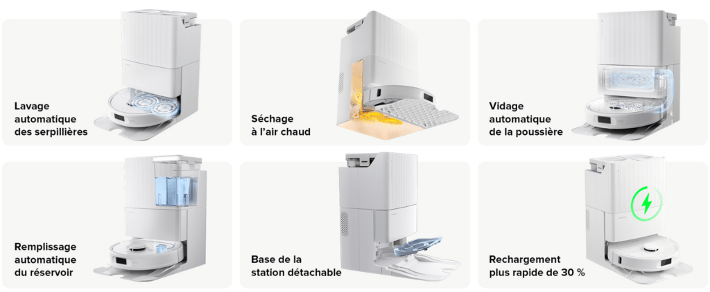 Principales fonctionnalités du robot aspirateur et laveur Roborock