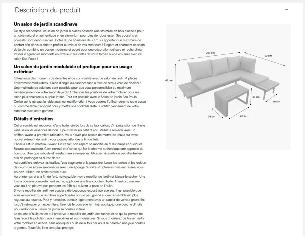 fiche produit sweeek