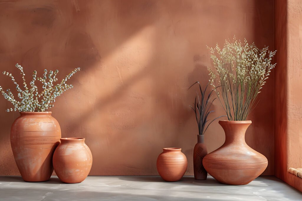 Terracotta méditerranéen avec mur accent