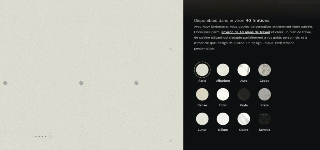Novy Undercover 40 finitions Dekton