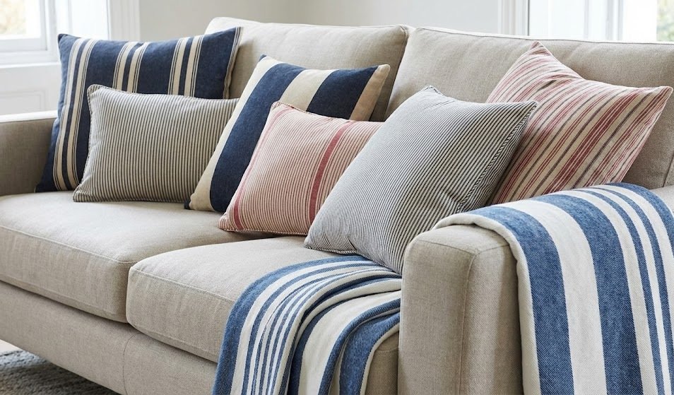 Les textiles rayés  la touche facile et réversible Chapithome 
