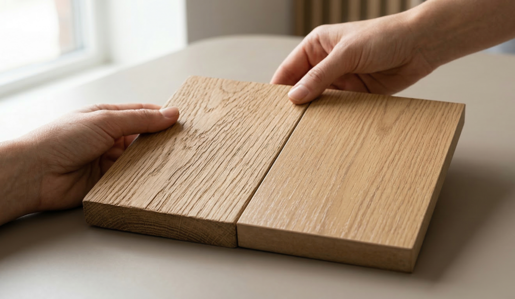 deux types de matériaux bois différents