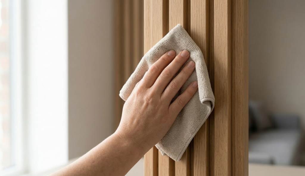 nettoyage décoration murale bois